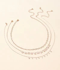 3 Pack Glitz Necklace Set