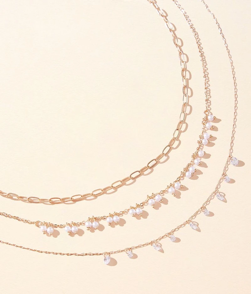 3 Pack Glitz Necklace Set