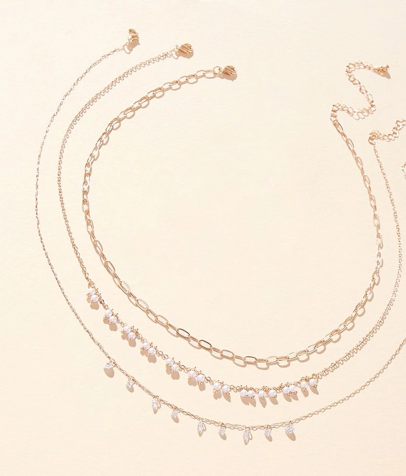 3 Pack Glitz Necklace Set