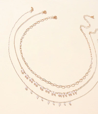 3 Pack Glitz Necklace Set