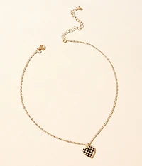 Checker Heart Necklace