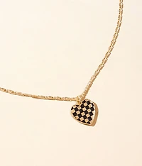 Checker Heart Necklace