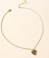Checker Heart Necklace