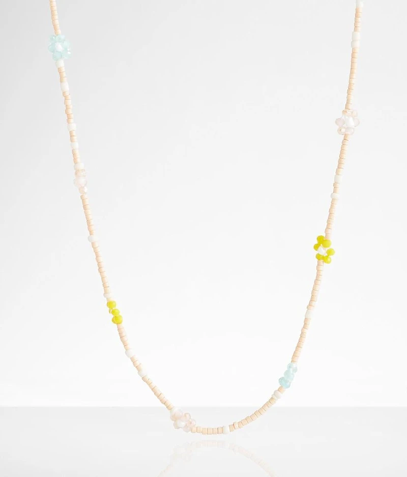 Floral Seed Bead Necklace