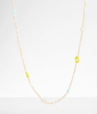Floral Seed Bead Necklace