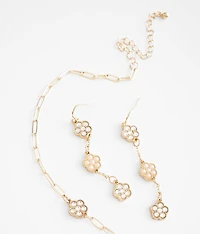 Glitz Floral Earring & Necklace Set