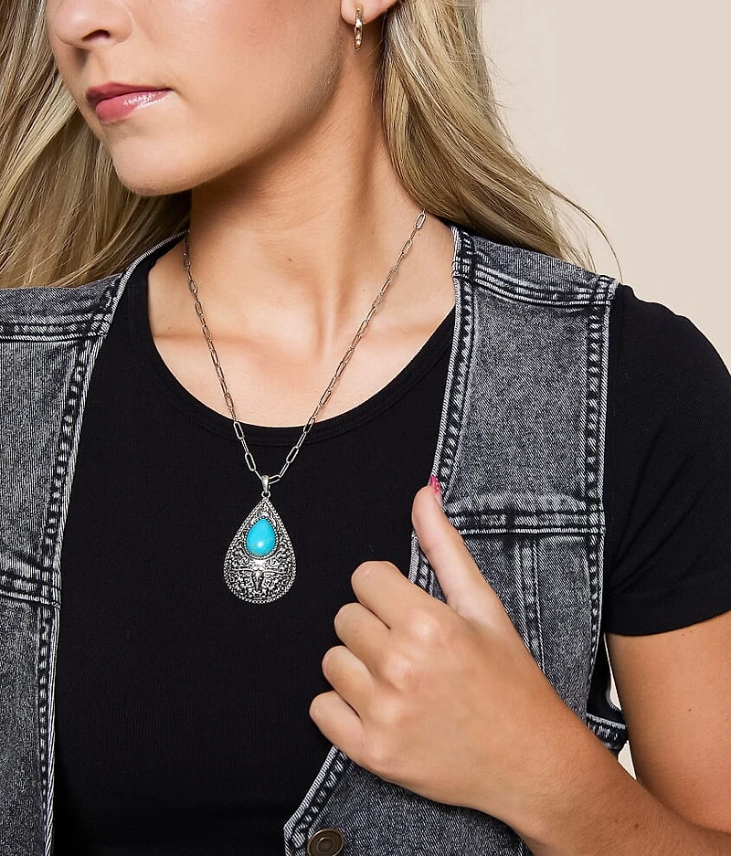 Turquoise Teardrop Necklace