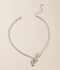 Heart & Cross Charm Necklace