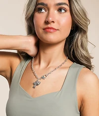 Heart & Cross Charm Necklace