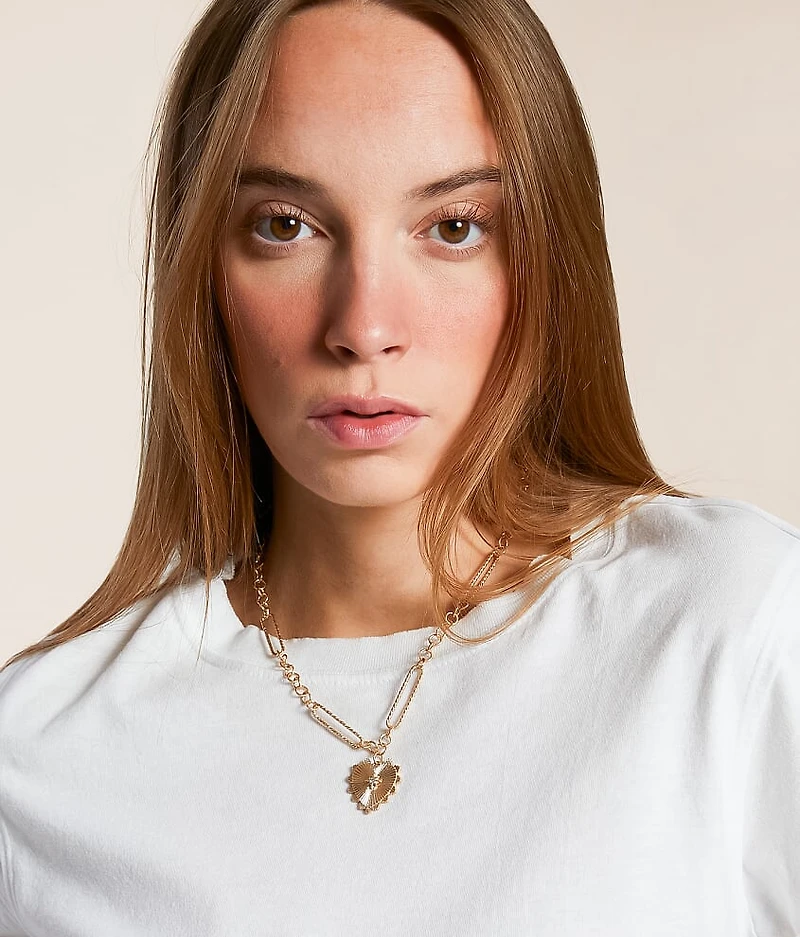 Textured Heart Necklace