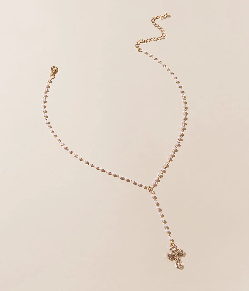 Glitz Cross Y-Necklace