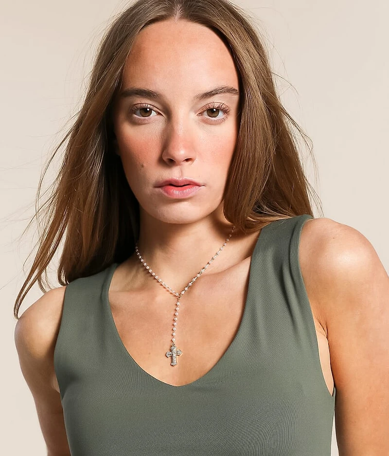 Glitz Cross Y-Necklace