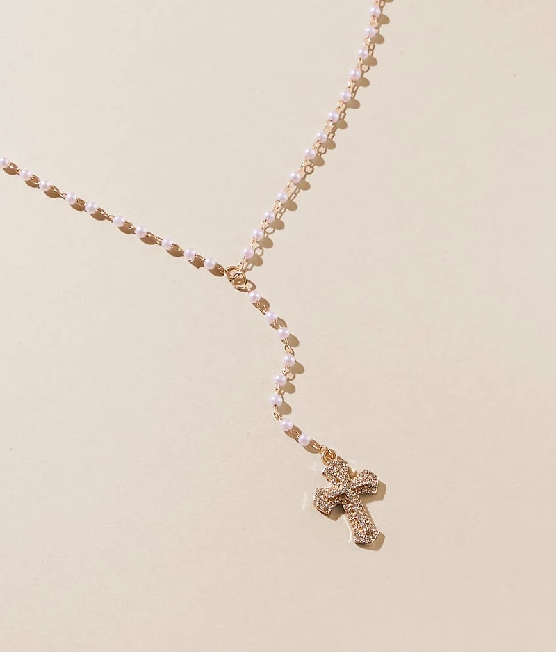 Glitz Cross Y-Necklace