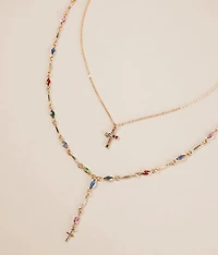 2 Pack Cross Necklace Set