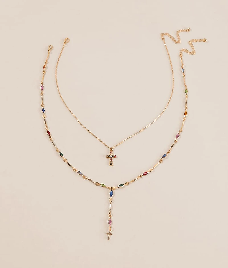2 Pack Cross Necklace Set