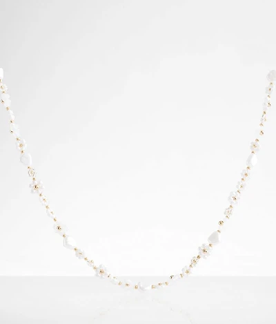Floral Bead & Stone Necklace