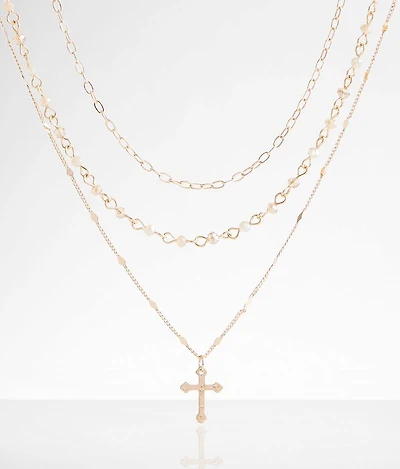 boutique by BKE 3 Pack Cross Necklace Set