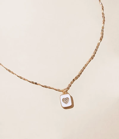 Enamel Heart Necklace