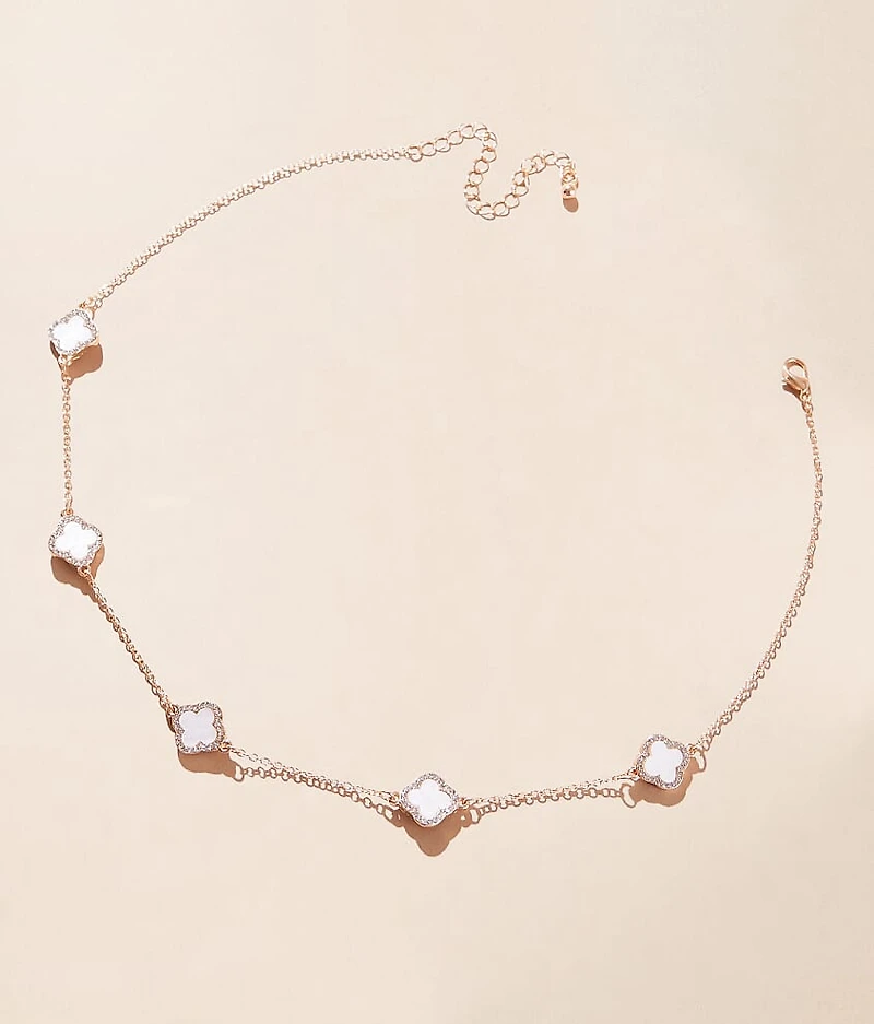 Mother Of Pearl Clover Necklace