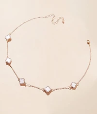 Mother Of Pearl Clover Necklace