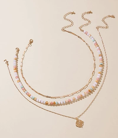 3 Pack Beaded Necklace Set