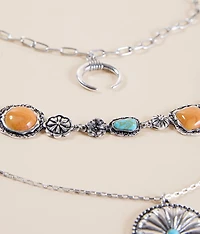 3 Pack Mixed Stone Necklace Set