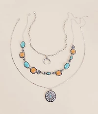 3 Pack Mixed Stone Necklace Set