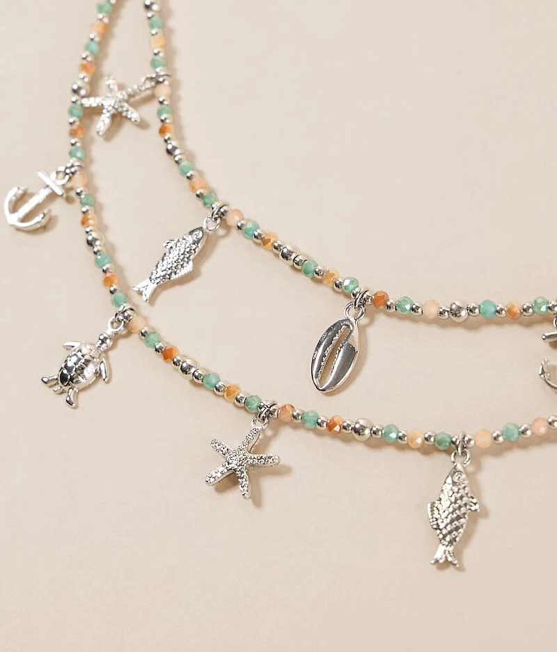 Tiered Nautical Charm Necklace