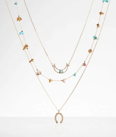 3 Pack Stone Necklace Set