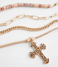 3 Pack Cross Necklace Set