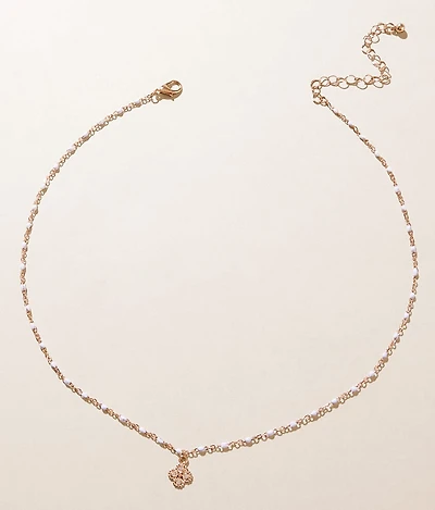 Beaded Clover Necklace