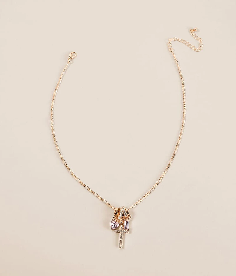 Glitz Cluster Charm Necklace