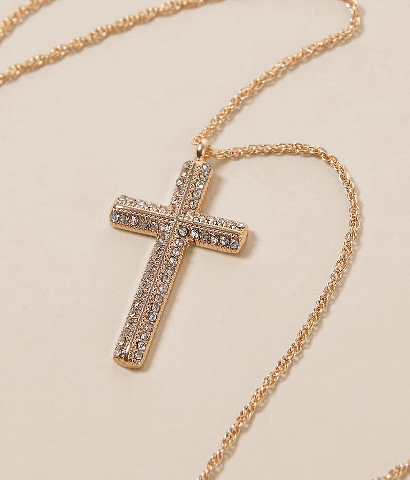 Rhinestone Cross Necklace