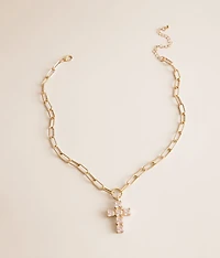 Statement Glitz Cross Necklace