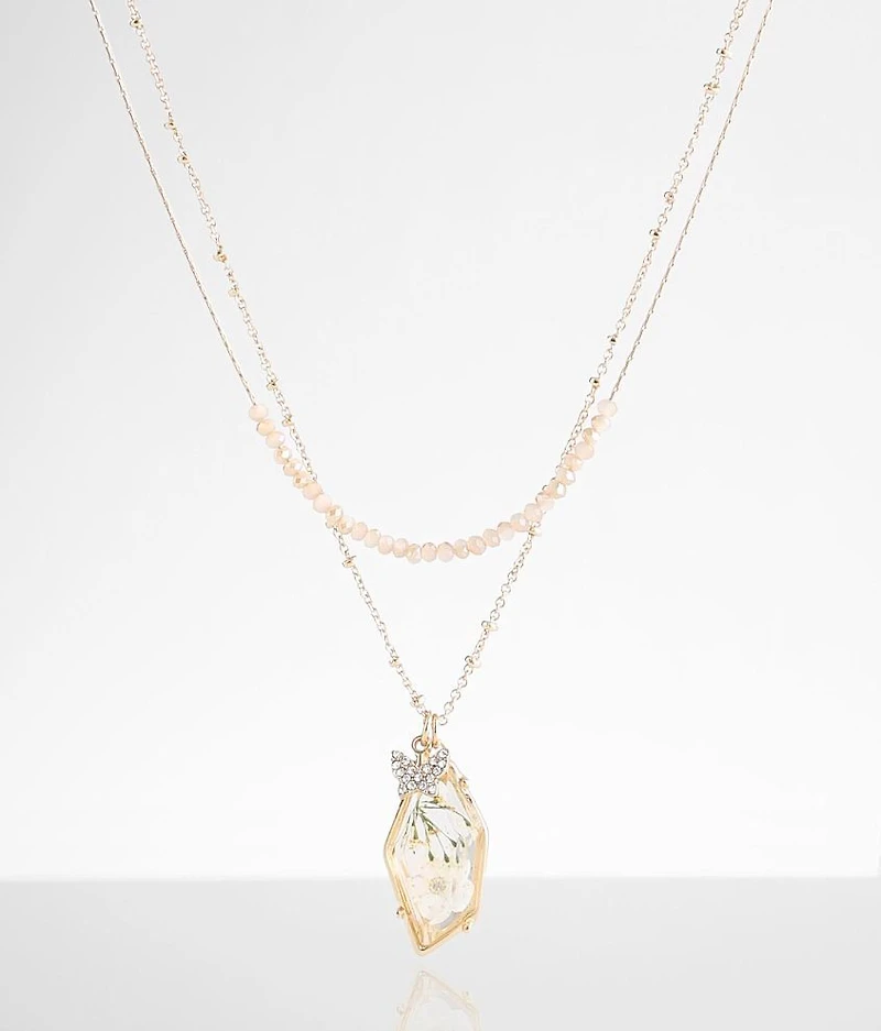 Butterfly Charm Tiered Necklace