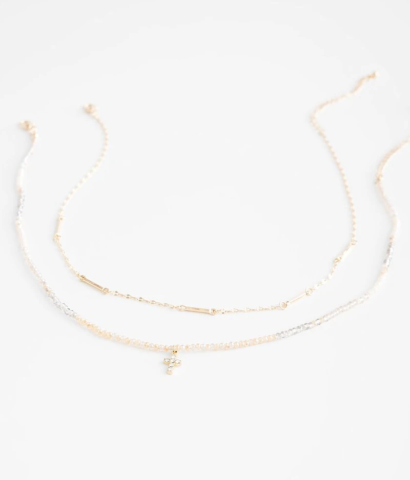 2 Pack Cross Necklace Set