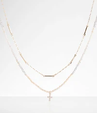 2 Pack Cross Necklace Set
