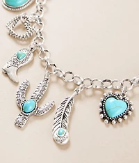 Western Turquoise Charm Necklace