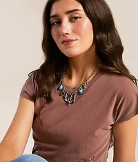 Western Turquoise Charm Necklace