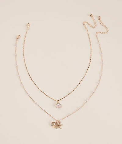 2 Pack Seaside Charm Necklace Set