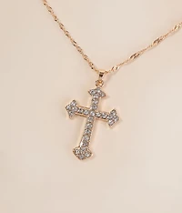 Statement Glitz Cross Necklace