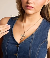 Statement Glitz Cross Necklace