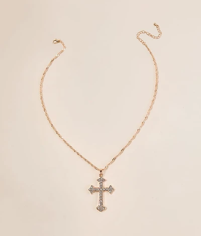 Statement Glitz Cross Necklace
