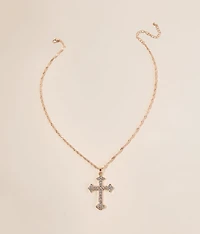 Statement Glitz Cross Necklace