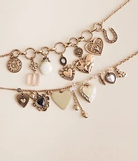2 Pack Statement Charm Necklace Set