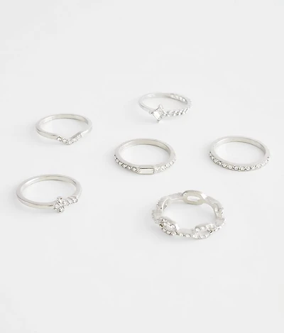 6 Pack Dainty Ring Set