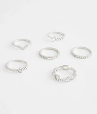 6 Pack Dainty Ring Set