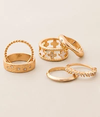 6 Pack Clover Ring Set