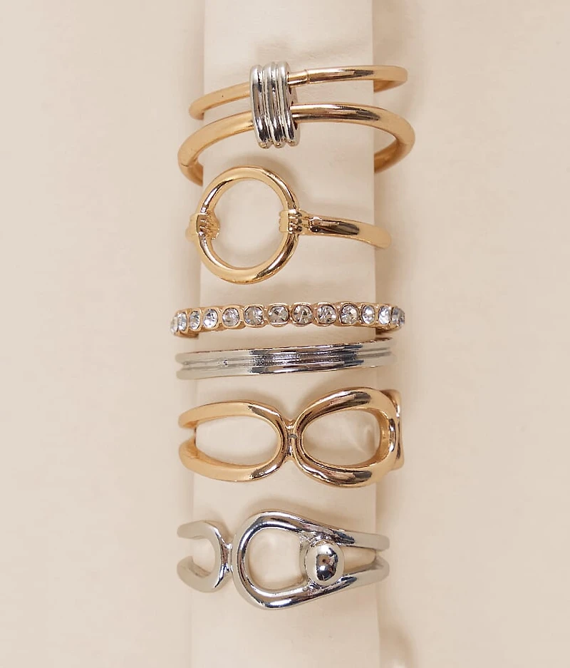 6 Pack Trendy Ring Set