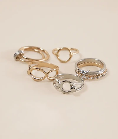 6 Pack Trendy Ring Set